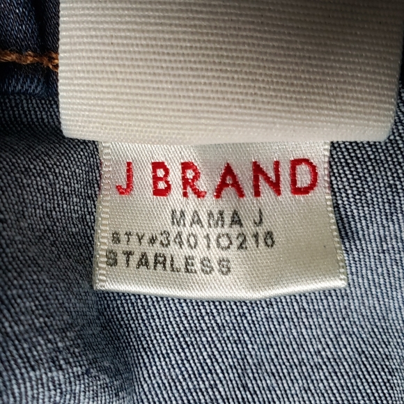 J Brand Mama J Maternity Jeans Dark Wash Side Panel Size 26 - Picture 8 of 9